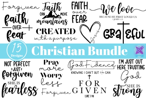Christian Bundle Faith Bundle Graphics for Crafts