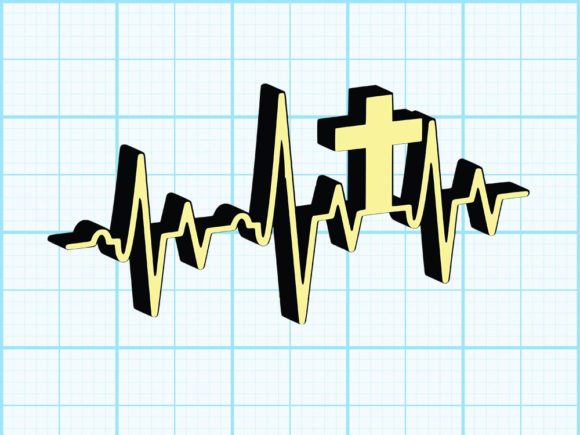 Cross Jesus Love Heart Beat Graphics for Crafts