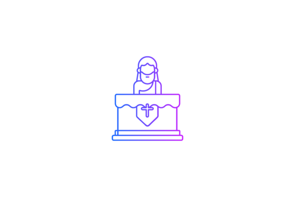 Easter Icon Jesus Altar Line Gradient: Graphics & Icons for Selling