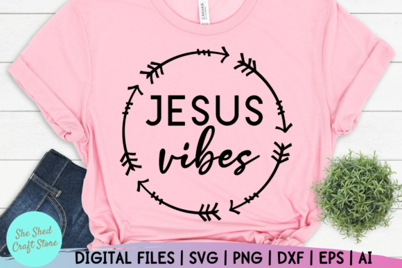 Jesus Vibes Christian Graphics for Crafts & Business