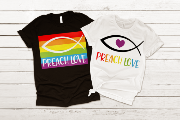 LGBT Preach Love Jesus Fish SVG Graphics for Crafts
