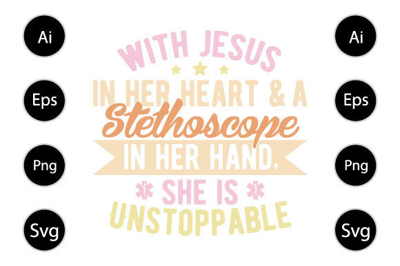 With Jesus in My Heart and a Stethoscope Graphics for Crafts